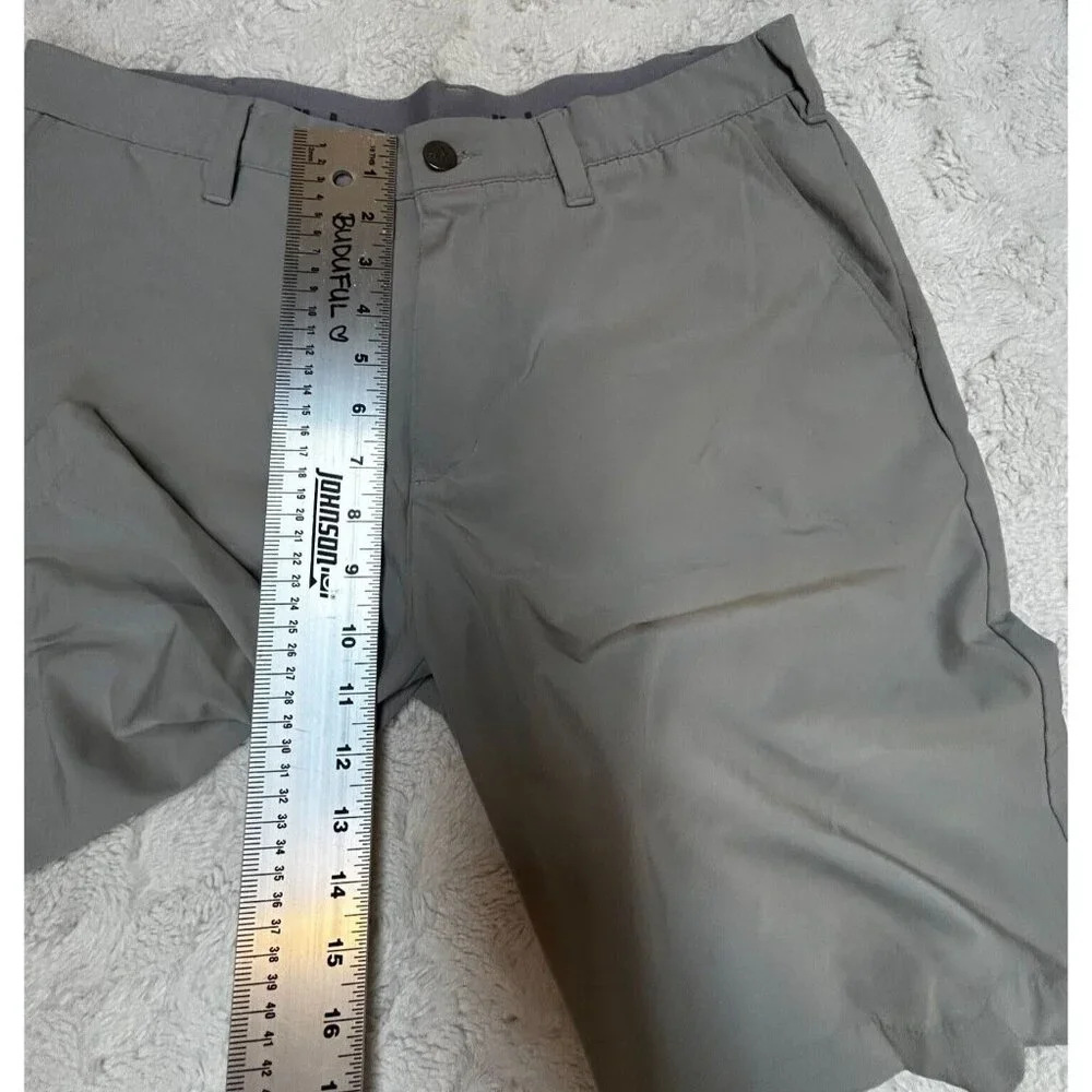 Adidas Golf Men's Casual Flat Front Shorts Size 32 Beige Stretch Pockets Outdoor